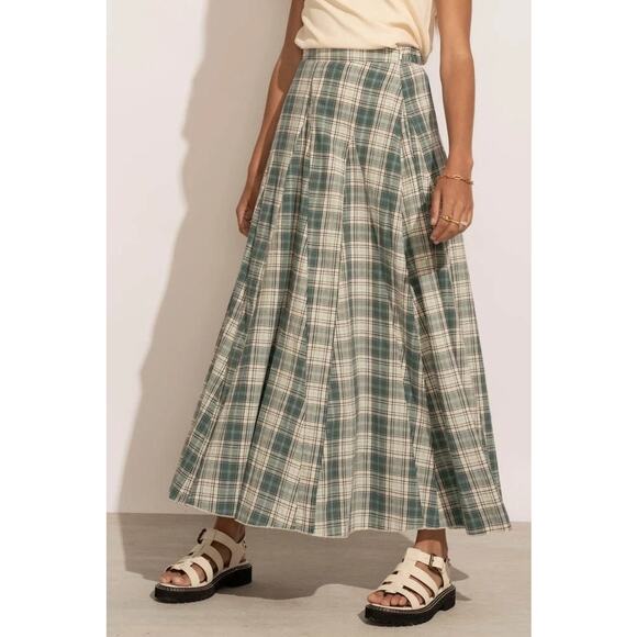Bohme Sachi Plaid Skirt in Blue Green XL - Picture 6 of 6